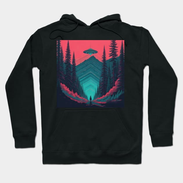 UFO Chronicles Podcast - UFO Glitch Artwork V3 Hoodie by UFO CHRONICLES PODCAST